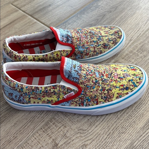 Vans Where’s Waldo Colorful Graphic Slip-On Loafers size 10 new main image 11